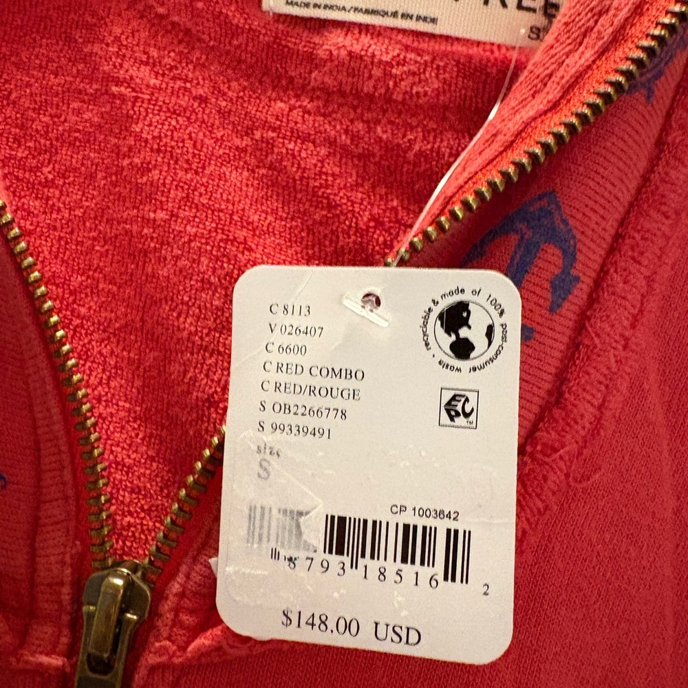 Free People Seashell Cardi Small Color: Red Combo NWT - Picture 7 of 7